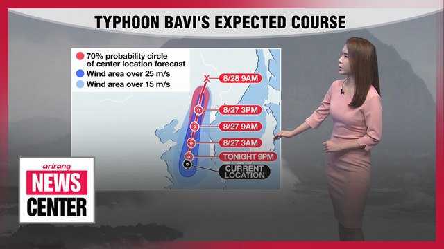 Typhoon Bavi to affect most of S. Korea at night