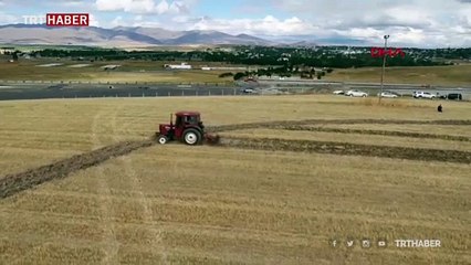 121 dönüm tarla üzerine Sultan Alparslan'ın silueti yapıldı