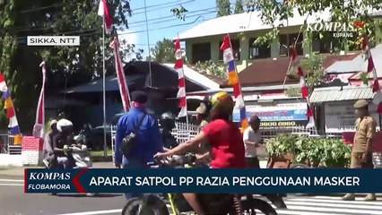 Aparat Sat Pol PP Razia Penggunaan Masker