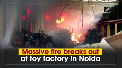 Massive fire breaks out at toy factory in Noida