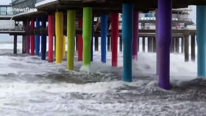 Storm Francis brings rough seas to the Netherlands