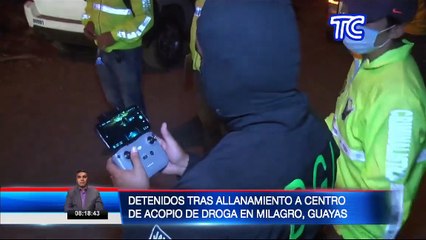 Seis detenidos durante allanamiento a un centro de acopio de droga en Milagro.