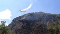 Trecchina (PZ) - Incendio boschivo, in azione Canadair (26.08.20)