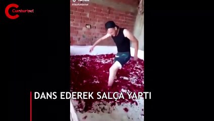 Dans ederek salça yapılan işyerine baskın