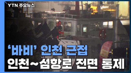 태풍 '바비' 인천 근접..."12개 항로 전면 통제" / YTN