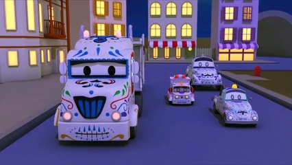La Super Patrouille -  La voiture SQUELETTE (Dia de los muertos) - Dessin animé de camions