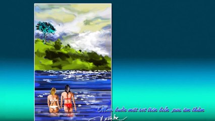 Xuân Lộc's Painting-Je n'pourrai jamais t'oublier (Mưa Trên Biển Vắng)
