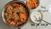 One pot veg biryani recipe | veg biryani recipe in cooker | how to make veg biryani rice at home