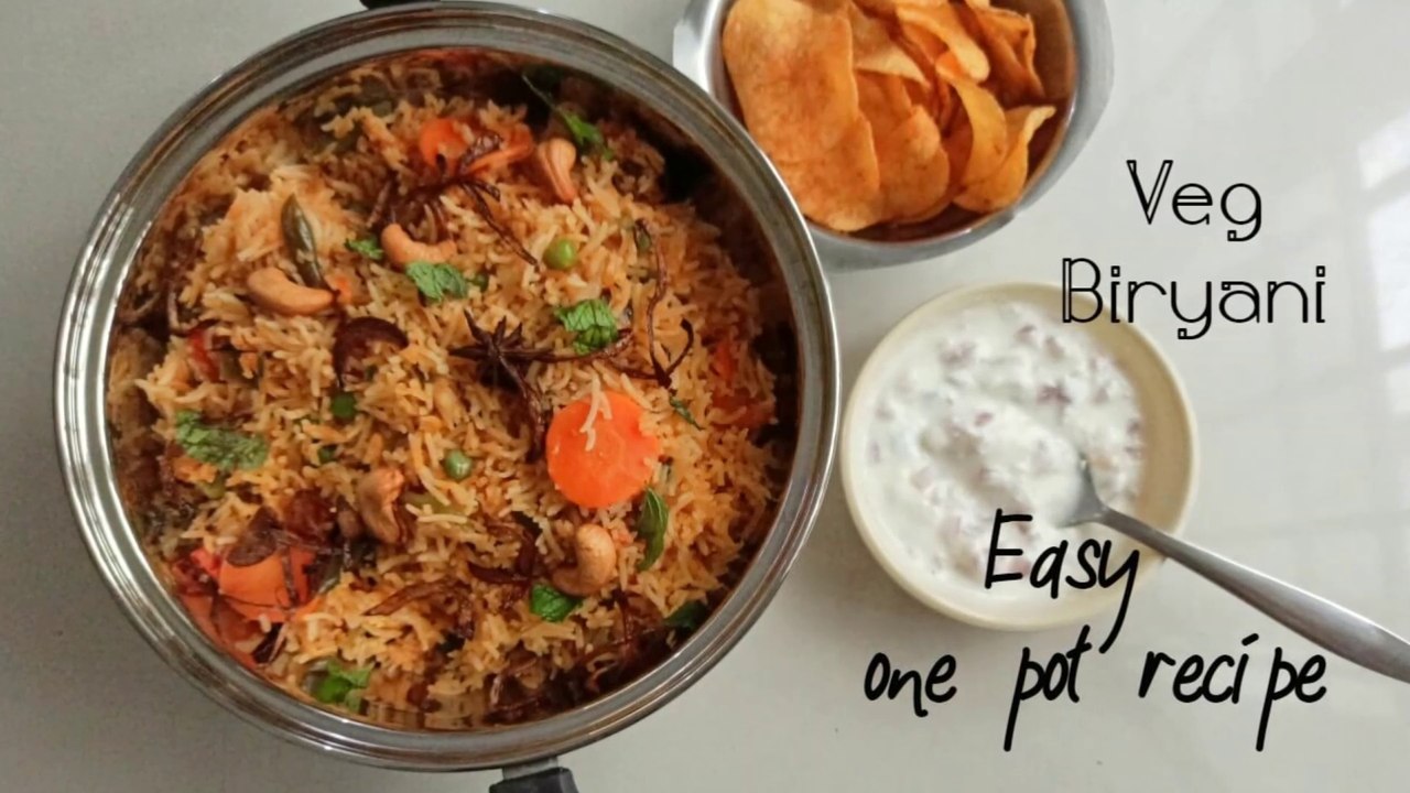 One pot veg biryani recipe | veg biryani recipe in cooker | how to make veg biryani rice at home