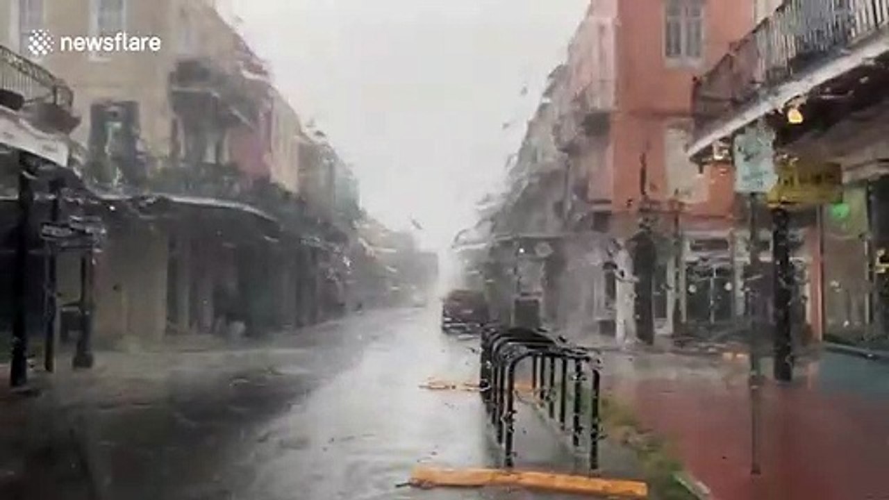 French Quarter in New Orleans hit with torrential rain as Hurricane Laura approaches