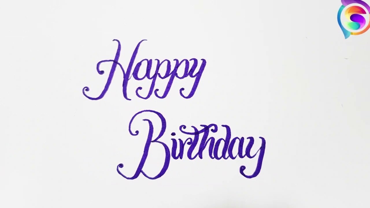 Happy Birthday Calligraphy with brush pen