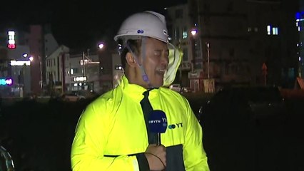 취재진도 날릴 것 같던 '바람 태풍'...피해도 속출 / YTN