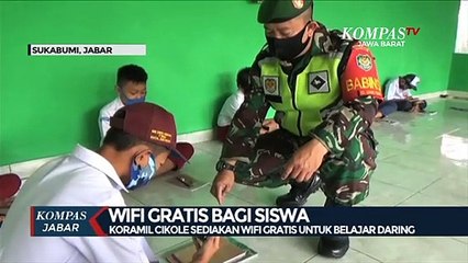 Koramil Cikole Sediakan Wifi Gratis Untuk Belajar Daring