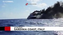 ویدئوی خیره‌کننده سوختن و غرق شدن کشتی تفریحی در ساحل ایتالیا