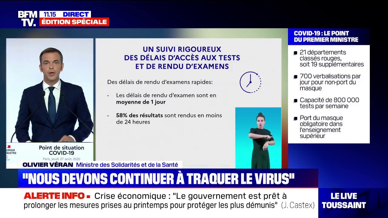 Olivier Véran sur les tests: "Il peut y avoir quelques embouteillages dans les laboratoires de certains territoires"