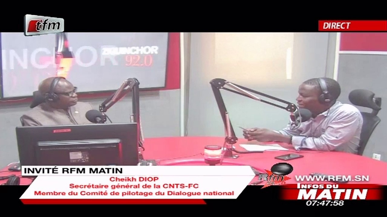 CHEIKH DIOP, Secrétaire général de la CNTS-FC invité de RFM dans INFOS du MATIN du 27 Aout 2020