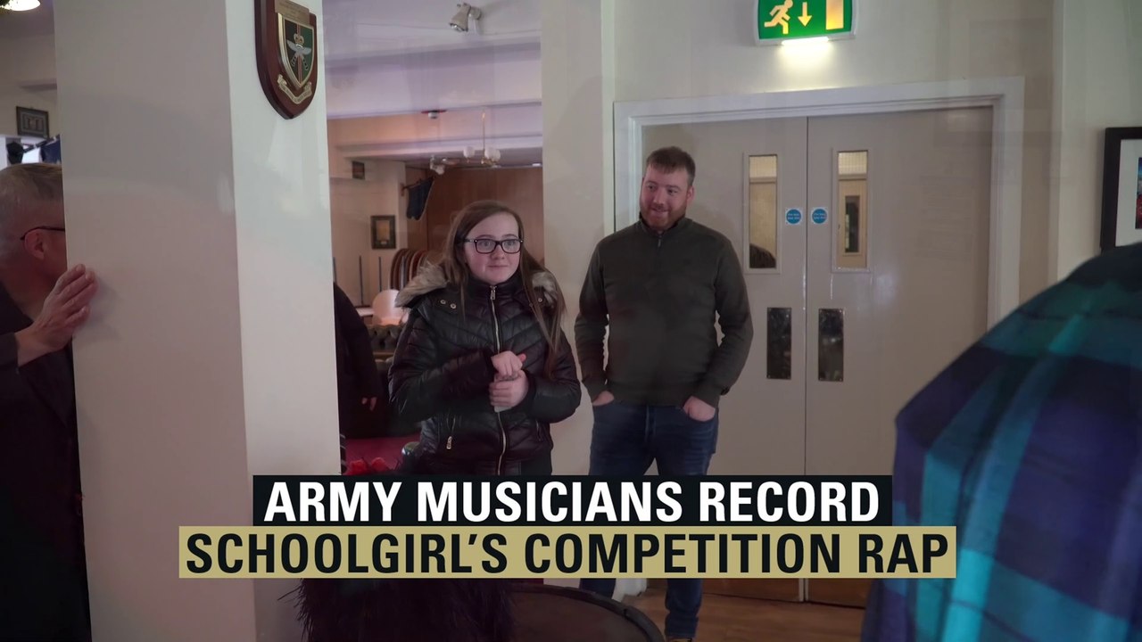 Army musicians record school girl's Windrush rap