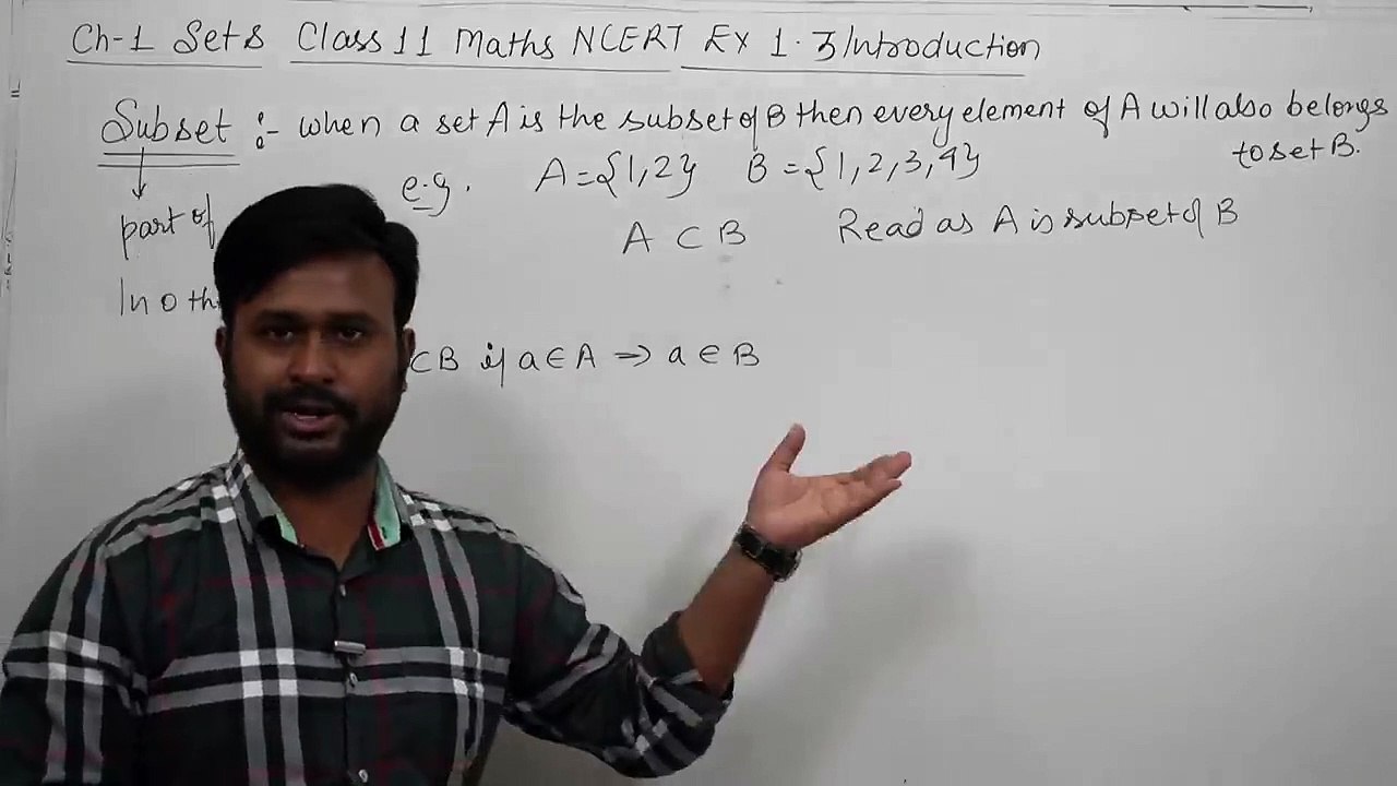 Ch 1 Sets Class 11 Maths NCERT  Ex 1.3 Introduction