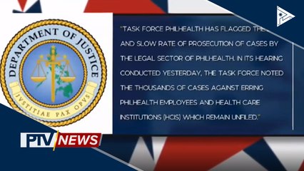 Mabagal na pagproseso sa mga kasong may kinalaman sa PhilHealth, pinuna ng DOJ