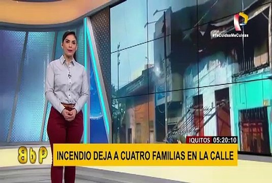 Iquitos: voraz incendio deja en la calle a cuatro familias