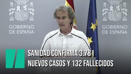 Sanidad confirma 3.781 nuevos casos desde ayer y 132 fallecidos en la semana