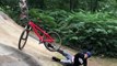 Guy Riding Bike Fails While Jumping Between Ramps