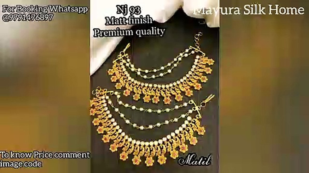 Fancy Meenakari Bahubali Long Hair Chain Earrings __Latest Saree Pins __Mayura Silk House