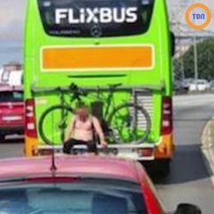 Ivre,  cet homme fait 300 km sur le porte-vélo d’un bus