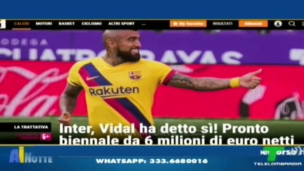 ARTURO VIDAL HA DETTO SÌ ALL'INTER: ARRIVA A PARAMETRO ZERO, PRONTO UN BIENNALE DA 6 MLN A STAGIONE.