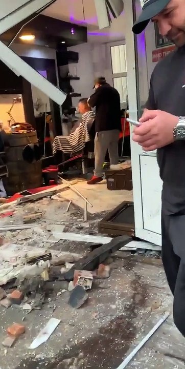 Crash at barbers
