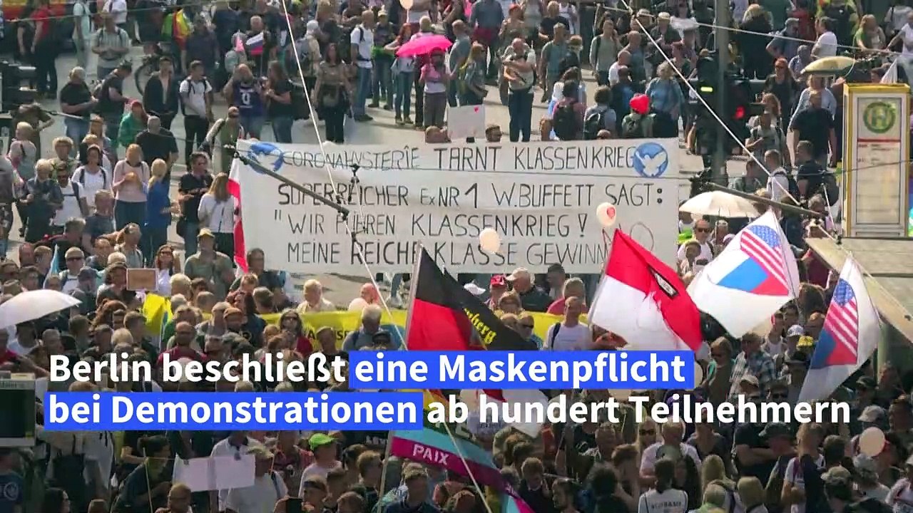 Berlin beschließt maskenpflicht bei demos ab 100 teilnehmern