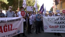 Sözleşmeleri yenilenmeyen Bakırköy Belediyesi çalışanları eylem yaptı
