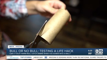 Can a toilet paper roll catch drill debris?