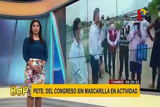 Tumbes: presidente del Congreso fue captado sin mascarilla en actividad pública