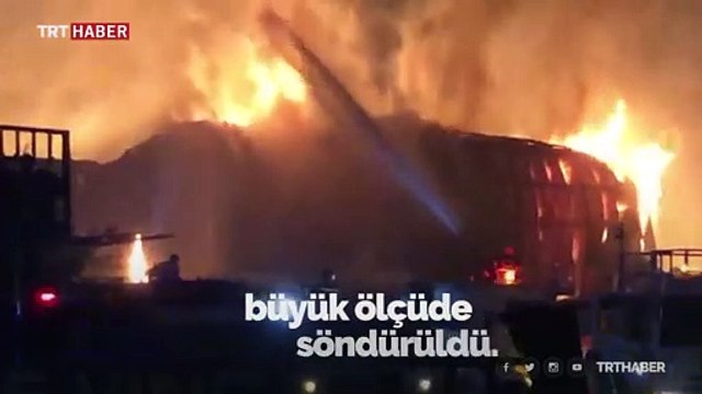 Gaziantep'te ahşap palet fabrikasında yangın