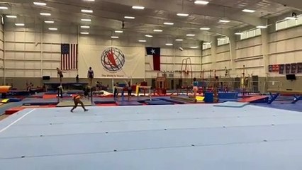 Simone Biles (USA) Training New Floor Pass (C + F)