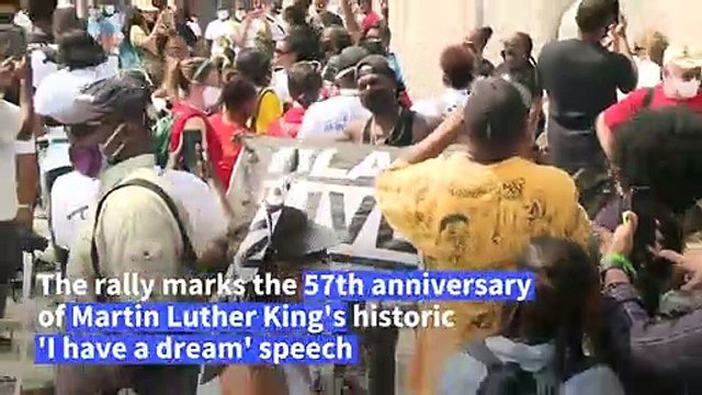 Protesters stream into US capital for mass anti-racism march