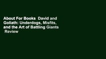 About For Books  David and Goliath: Underdogs, Misfits, and the Art of Battling Giants  Review