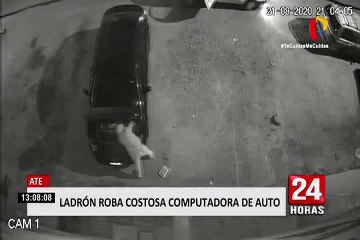 Ate: ladrón es descubierto robando costosa computadora de auto