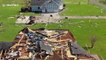 Drone footage shows damage caused to homes and buildings by Hurricane Laura