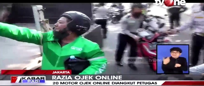 Razia Parkir Liar, 20 Motor Ojol Diangkut Petugas