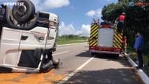 VEÍCULOS TOMBADOS SÃO RETIRADOS DA BR 101 EM CAAPORÃ