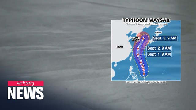 Typhoon Maysak moving towards Korean peninsula from east of Philippines