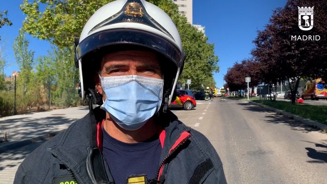 Bombero explica el espectacular incendio de un edificio del barrio de Hortaleza