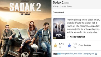 Sadak 2 Review : "One Of The Worst Films In Bollywood" Says Critics || Oneindia Telugu
