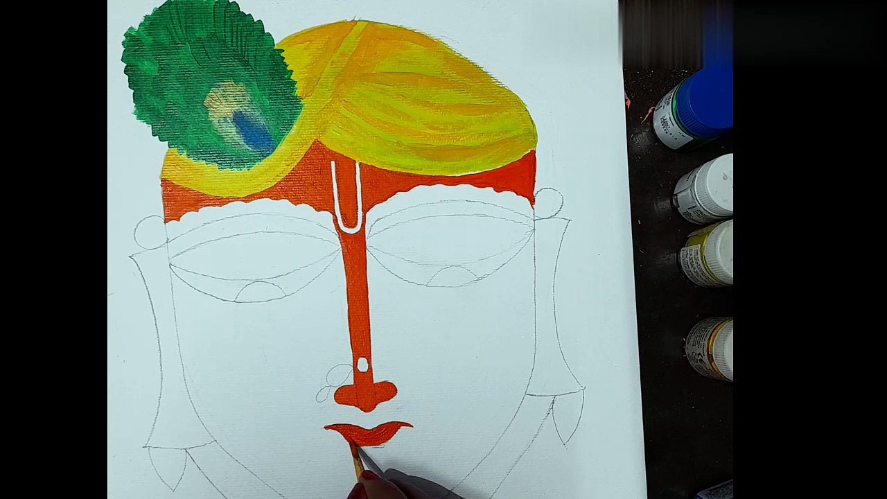 Shreenathji Painting With Acrylic Colour/Acrylic painting tutorial