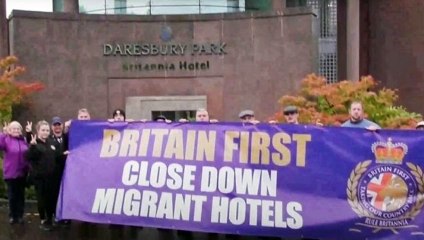 Britain First Bullying/harassing migrants at Daresbury park hotel UK