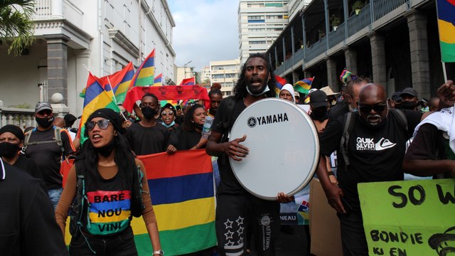 Protest in Mauritius over oil spill, dozens of dead dolphins