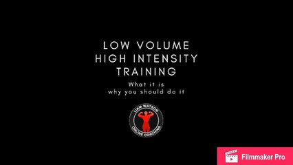 Low Volume training - What it is and why you should do it.