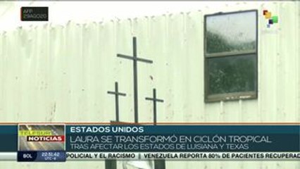 EE.UU.: huracán Laura se degrada a tormenta tropical